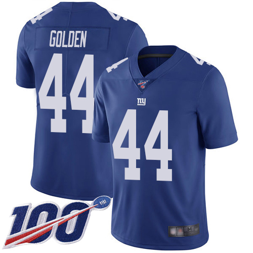 Men New York Giants 44 Markus Golden Royal Blue Team Color Vapor Untouchable Limited Player 100th Season Football NFL Jersey